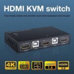 Ugreen 4k usb kvm switch hdmi-compatible switcher for laptop hdtv sharing devices printer keyboard mouse splitter box  2 in 1